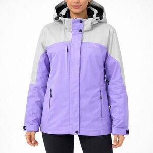 Polar Edge Womens Purple Grey Ski Snowboard Jacket Parka Hood Winter Coat Small